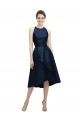Satin A-Line Tea Length Sleeveless High Low Bridesmaid Dress Glasgow