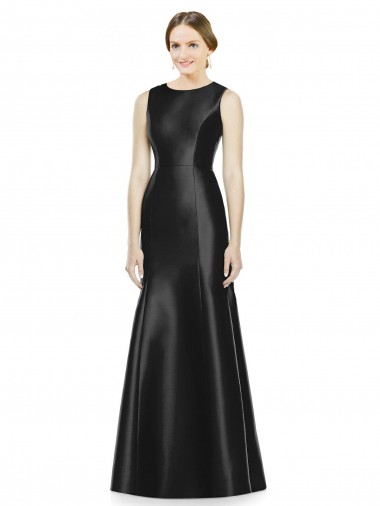 Satin Mermaid Long Sleeveless Keyhole Back Bridesmaid Dress Glasgow