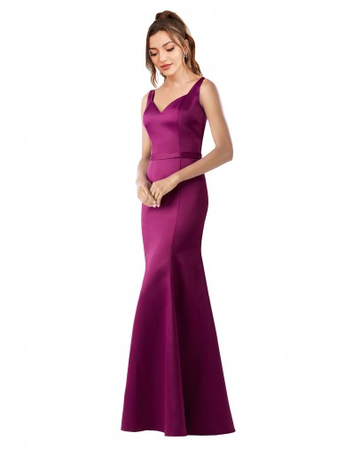 Satin Sheath Long Sleeveless Open Back Black Tie Evening Gown / Prom Dress / Bridesmaid Dress Glasgow