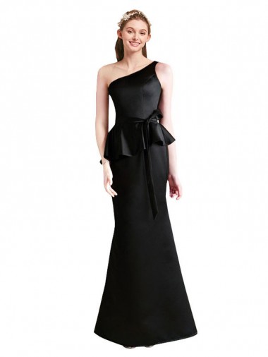 Satin Mermaid Long Sleeveless Black Bridesmaid Dresses Glasgow