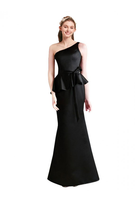 Satin Mermaid Long Sleeveless Black Bridesmaid Dresses Glasgow