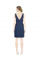 Satin A-Line Knee Length Sleeveless Open Back Evening Gown / Bridesmaid Dress Glasgow