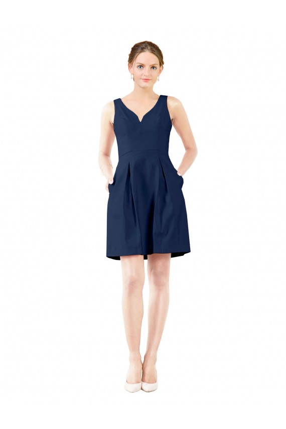 Satin A-Line Knee Length Sleeveless Bridesmaid Gown Glasgow