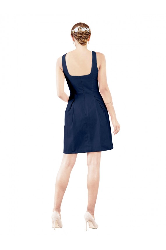 Satin A-Line Knee Length Sleeveless Bridesmaid Gown Glasgow