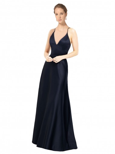 Satin A-Line Long Sleeveless Prom Dress / Bridal Party Dress Glasgow