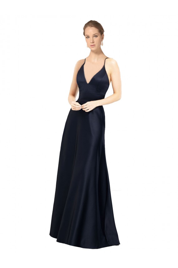 Satin A-Line Long Sleeveless Prom Dress / Bridal Party Dress Glasgow