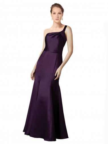Satin Mermaid Long Sleeveless Grape Prom Dresses Glasgow