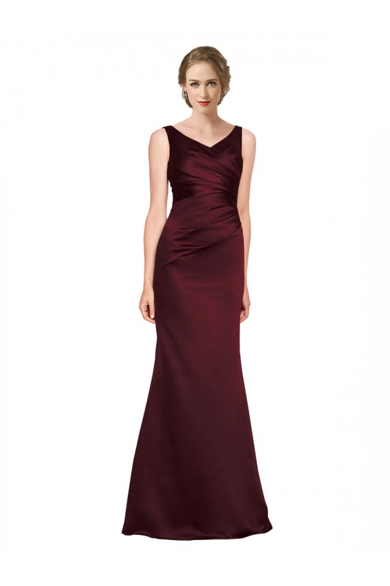 Satin A-Line Long Sleeveless Low Back Black Tie Evening Gown / Prom Dress / Bridesmaid Dress Glasgow