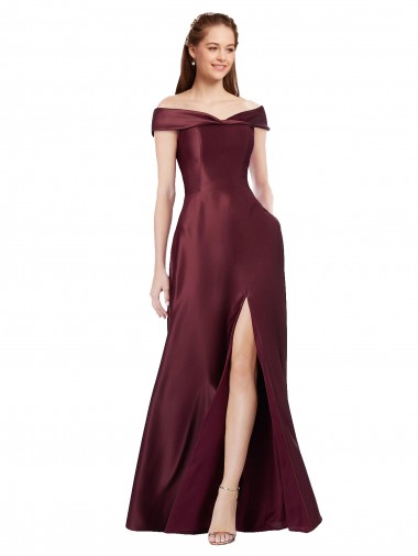 Satin A-Line Long Cap Sleeves Black Tie Evening Gown / Prom Dress / Bridesmaid Dress Glasgow