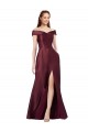 Satin A-Line Long Cap Sleeves Black Tie Evening Gown / Prom Dress / Bridesmaid Dress Glasgow