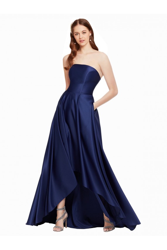 Satin A-Line Long Sleeveless Low Back High Low Evening Gown / Prom Dress / Bridesmaid Dress Glasgow