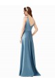 Satin A-Line Long Sleeveless Black Tie Prom Dress / Bridesmaid Dress Glasgow