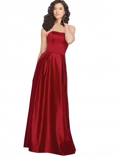 Satin Long A-Line Sleeveless Prom Dress / Bridesmaid Dress Glasgow