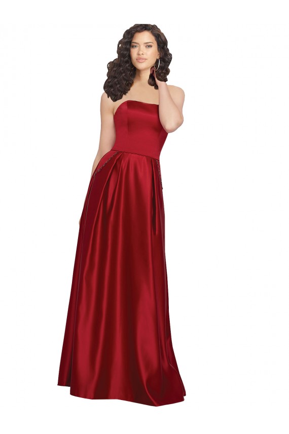 Satin Long A-Line Sleeveless Prom Dress / Bridesmaid Dress Glasgow
