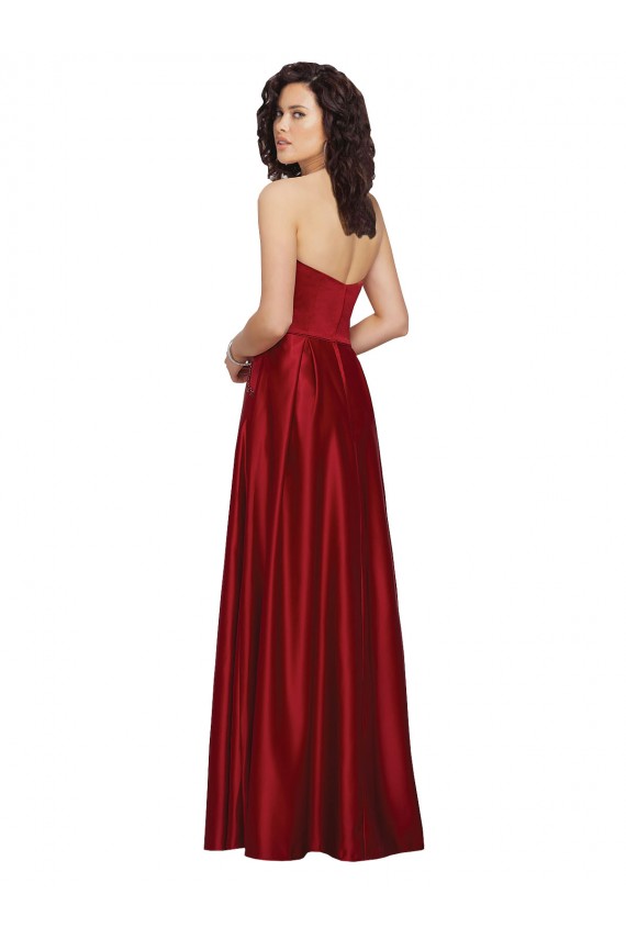 Satin Long A-Line Sleeveless Prom Dress / Bridesmaid Dress Glasgow