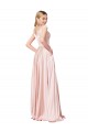 Satin A-Line Long Sleeveless Pink Prom Dresses Glasgow