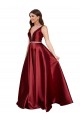 Satin A-Line Long Sleeveless V-Back Formal Plus Size Evening Gown / Prom Dress / Bridesmaid Dress Glasgow