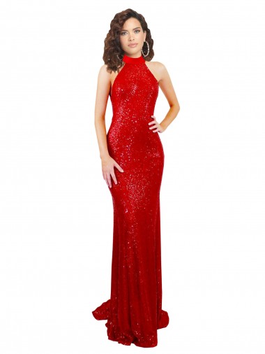 Sequin Mermaid Long Sleeveless Open Back Formal Evening Gown / Prom Dress / Bridesmaid Dress Glasgow