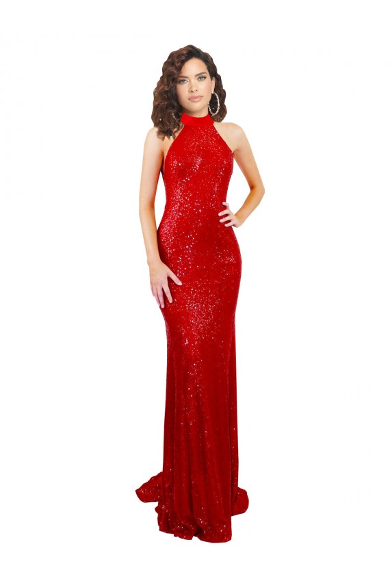 Sequin Mermaid Long Sleeveless Open Back Formal Evening Gown / Prom Dress / Bridesmaid Dress Glasgow
