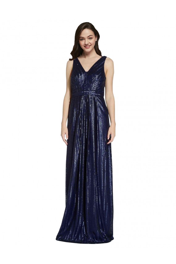 Sequin Sheath Long Sleeveless V-Back Formal Evening Gown / Prom Dress / Bridesmaid Dress Glasgow