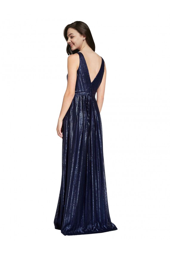 Sequin Sheath Long Sleeveless V-Back Formal Evening Gown / Prom Dress / Bridesmaid Dress Glasgow