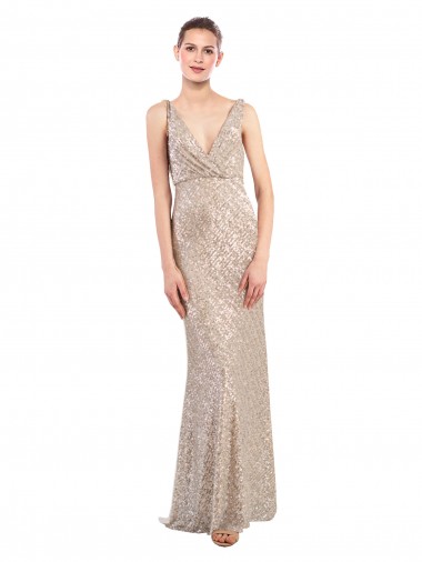 Sequin & Sparkling Sequin Sheath Long Sleeveless Low Back Formal Evening Gown / Prom Dress / Bridesmaid Dress Glasgow