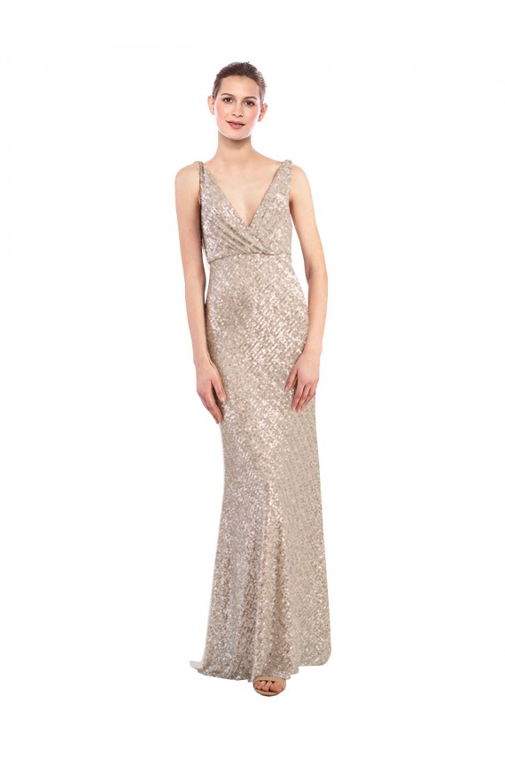 Sequin & Sparkling Sequin Sheath Long Sleeveless Low Back Formal Evening Gown / Prom Dress / Bridesmaid Dress Glasgow
