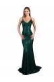 Sequin Mermaid Long Sleeveless Low Back Dark Green Prom Dresses Glasgow