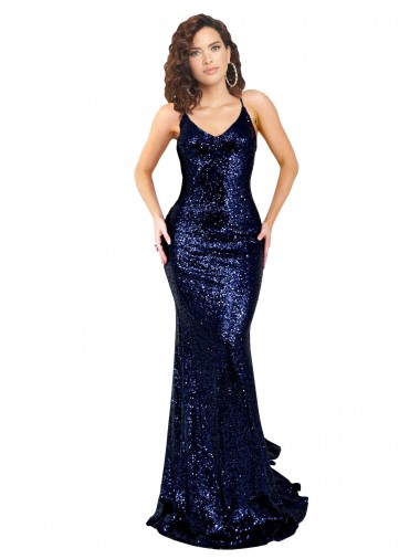 Sequin Mermaid Long Sleeveless Low Back Formal Evening Gown / Prom Dress / Bridesmaid Dress Glasgow