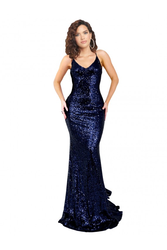 Sequin Mermaid Long Sleeveless Low Back Formal Evening Gown / Prom Dress / Bridesmaid Dress Glasgow