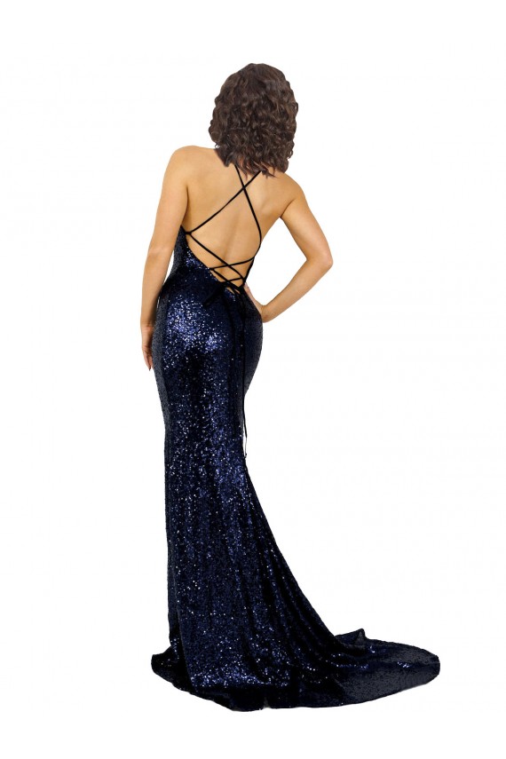 Sequin Mermaid Long Sleeveless Low Back Formal Evening Gown / Prom Dress / Bridesmaid Dress Glasgow