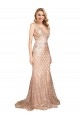 Sequin & Sparkling Sequin Mermaid Long Sleeveless V-Back Formal Plus Size Evening Gown / Prom Dress / Bridesmaid Dress Glasgow