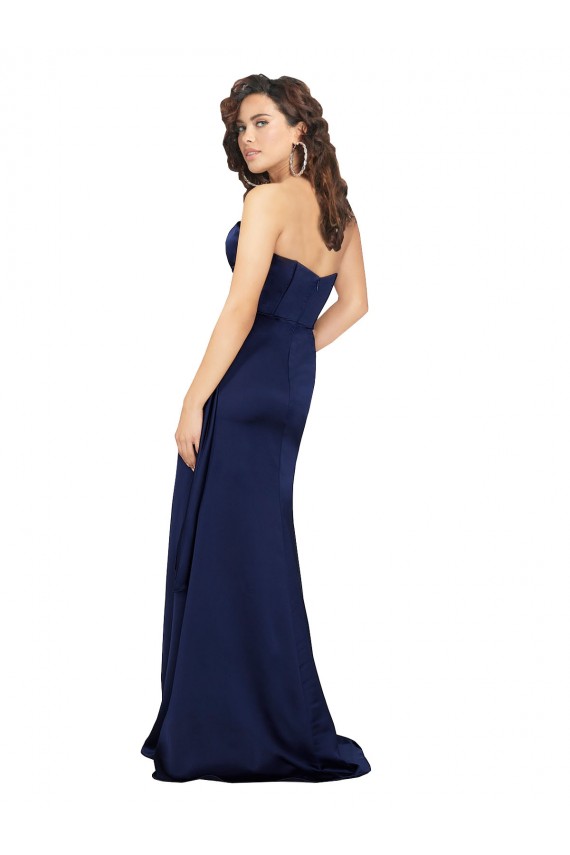 Silk like Satin A-Line Long Sleeveless Sapphire Formal Evening Gown / Prom Dress / Bridesmaid Dress Glasgow