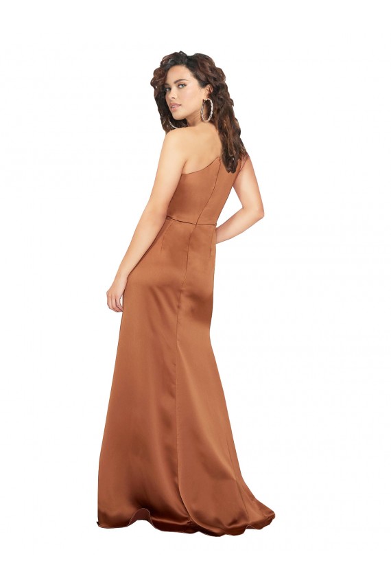 Silk like Satin A-Line Long Sleeveless Orange Formal Dress / Bridesmaid Dress Glasgow