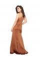 Silk like Satin A-Line Long Sleeveless Orange Formal Dress / Bridesmaid Dress Glasgow