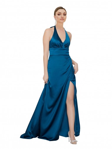 Silk like Satin A-Line Long Sleeveless Open Back Formal Evening Gown / Prom Dress / Bridesmaid Dress Glasgow