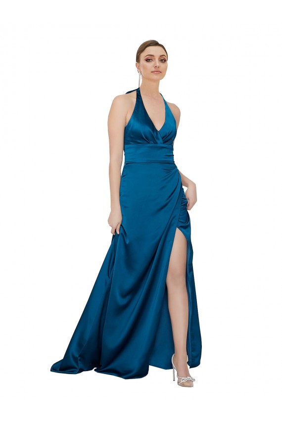 Silk like Satin A-Line Long Sleeveless Open Back Formal Evening Gown / Prom Dress / Bridesmaid Dress Glasgow