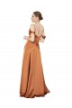 Silk like Satin A-Line Long Cold Shoulder Low Back Formal Evening Gown / Prom Dress / Bridesmaid Dress Glasgow
