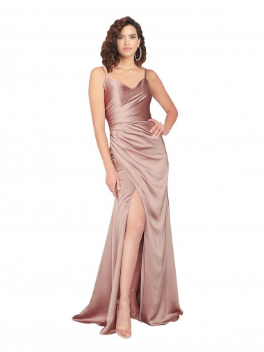 Silk like Satin Sheath Long Sleeveless V-Back Black Tie Evening Gown / Prom Dress / Bridesmaid Dress Glasgow