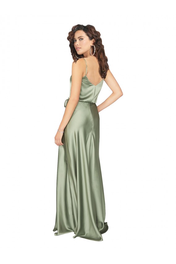 Silk like Satin A-Line Long Sleeveless V-Back Formal Evening Gown / Bridesmaid Dress Glasgow