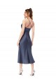 Silk like Satin Sheath Midi Length Sleeveless Criss Cross Back High Low Evening Gown / Prom Dress / Bridesmaid Dress Glasgow