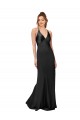 Silk like Satin Sheath Long Sleeveless Criss Cross Back Black Tie Evening Gown / Prom Dress / Bridesmaid Dress Glasgow