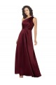 Silk like Satin A-Line Long Sleeveless Burgundy Prom Dresses Glasgow