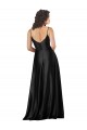 Silk like Satin A-Line Long Sleeveless V-Neck Low Back Prom Dresses Glasgow