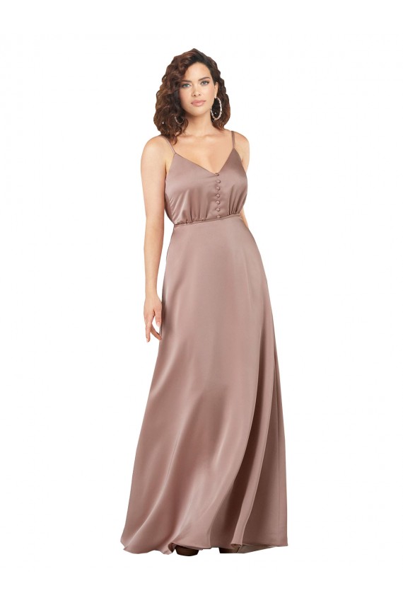 Silk like Satin A-Line Long Sleeveless Formal Evening Gown / Bridesmaid Dress Glasgow