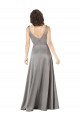 Silk like Satin A-Line Long Sleeveless Pearl Grey Formal Evening Gown / Prom Dress / Bridesmaid Dress Glasgow