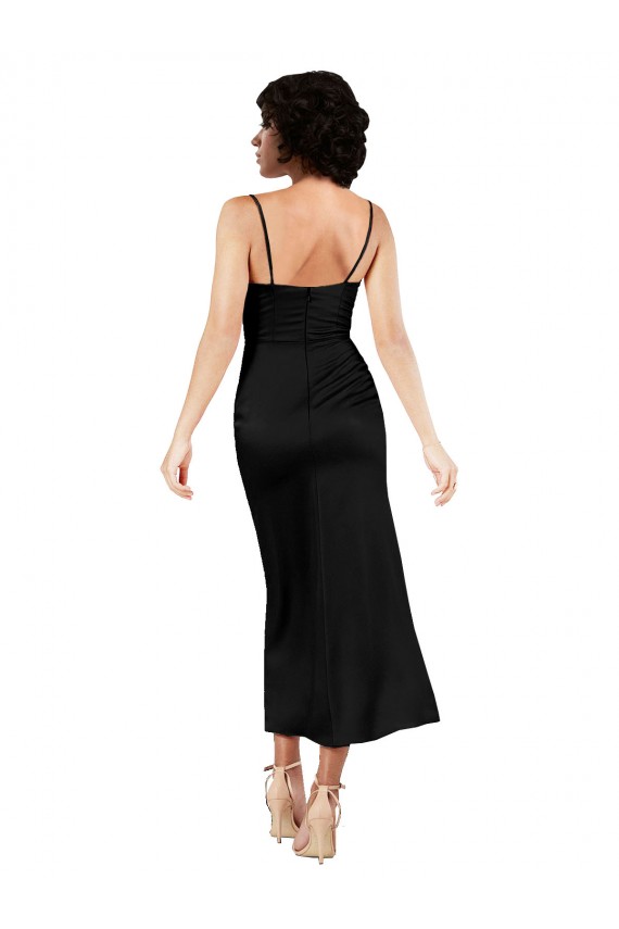Silk like Satin A-Line Tea Length Sleeveless Formal Evening Gown / Prom Dress / Bridesmaid Dress Glasgow