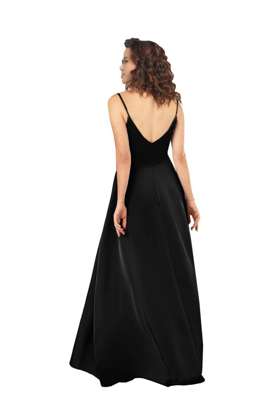 Silk like Satin A-Line Sleeveless Black High Low Evening Gown / Prom Dress / Bridesmaid Dress Glasgow