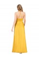 Silk like Satin A-Line Long Sleeveless Open Back Front Slit Formal Dress / Bridesmaid Dress Glasgow