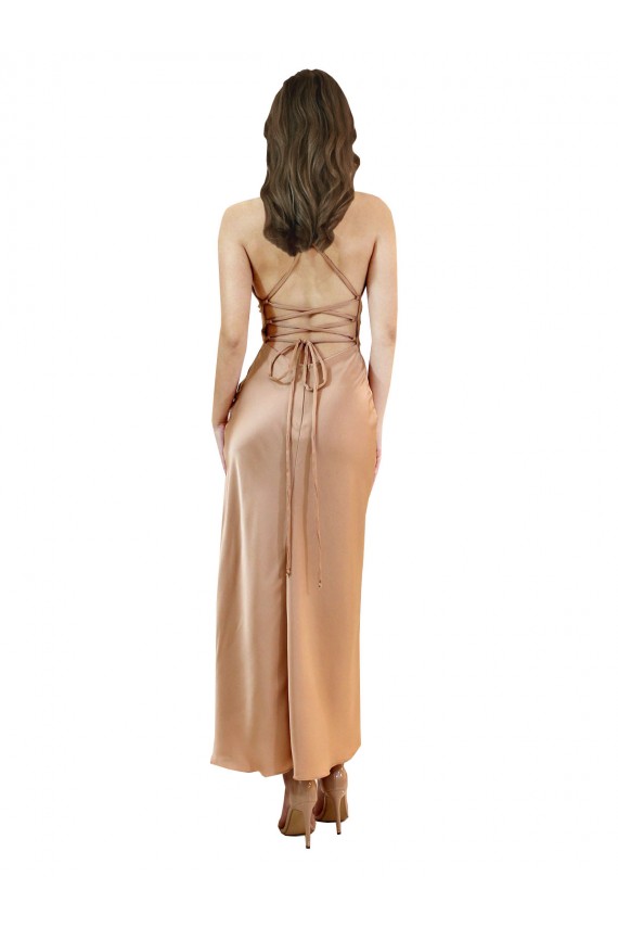 Silk like Satin Sheath Midi Length Sleeveless Low Back Formal Evening Gown / Prom Dress / Bridesmaid Dress Glasgow